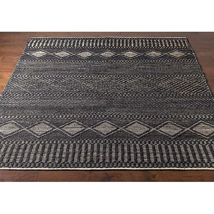 Clearance Kirklands Home Diamond Jute Area Rug, 5x7 Black