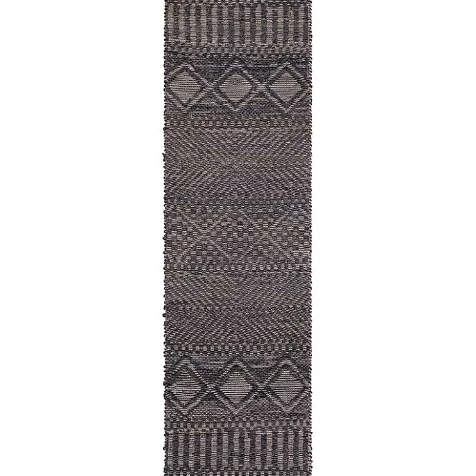 Kirklands Home Diamond Jute Runner, 2x8 Black