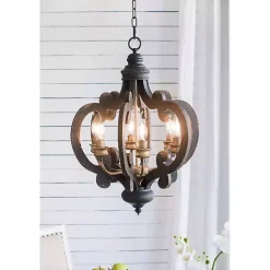 Discount Kirklands Home Black Distressed Gold Chandelier