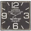 New Kirklands Home Black Distressed Wood Face Square Clock