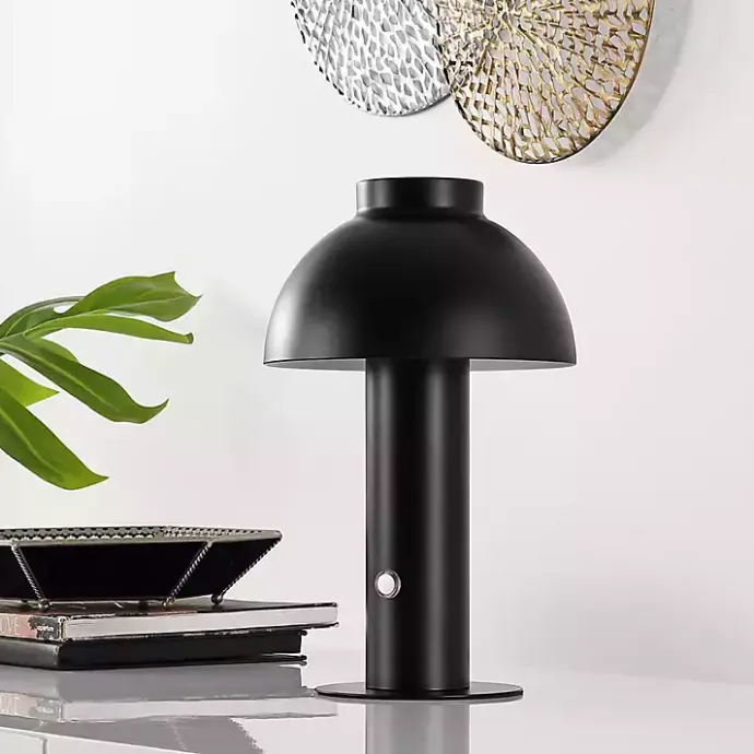 Sale Kirklands Home Dome LED Cordless Table Lamp, 12 in. Black