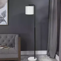 Best Kirklands Home Black Downbridge Marble Base Floor Lamp White