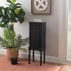 Best Kirklands Home 5-Drawer Ollie Petite Jewelry Armoire Black