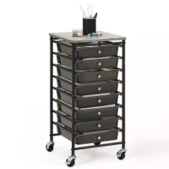 Kirklands Home 8-Drawer Rolling Storage Cart Black