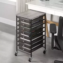 Kirklands Home 8-Drawer Rolling Storage Cart Black