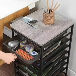Kirklands Home 8-Drawer Rolling Storage Cart Black