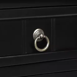 Kirklands Home 3-Drawer Turned Legs Accent Table Black