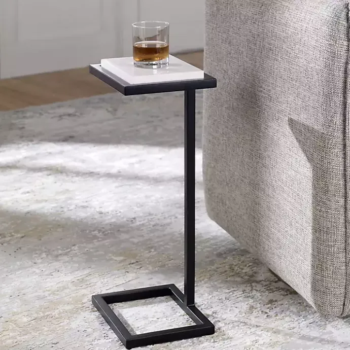 Sale Kirklands Home Elevated Marble Accent Table Black