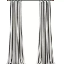 New Kirklands Home Farmhouse Stripe Curtain Panel Set, 108 in. Black