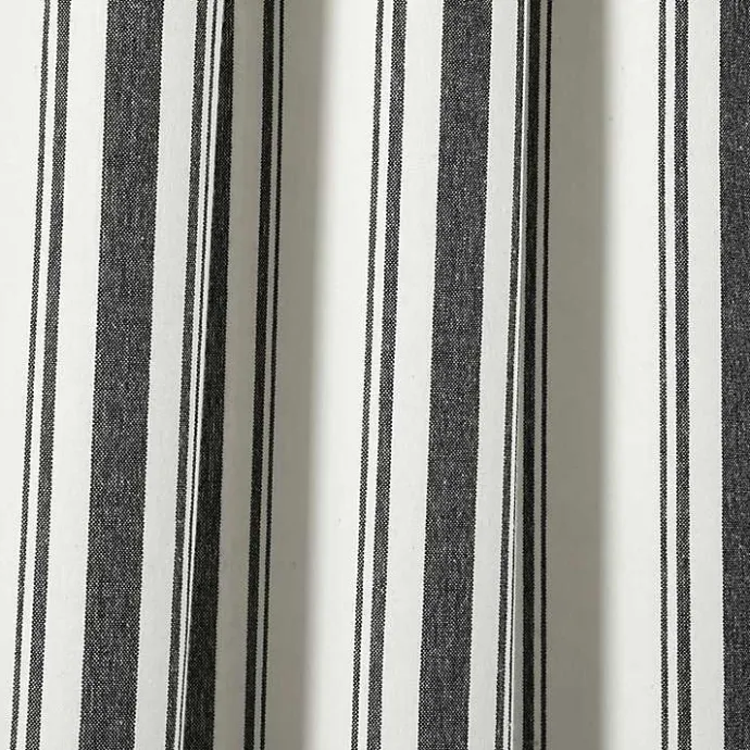 New Kirklands Home Farmhouse Stripe Curtain Panel Set, 108 in. Black