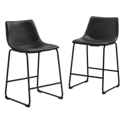 Clearance Kirklands Home Faux Leather Counter Stools, Set of 2 Black