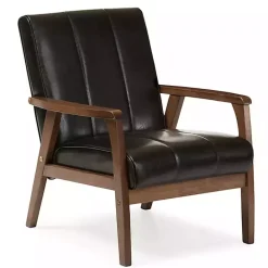 Online Kirklands Home Faux Leather Kegan Accent Chair Black
