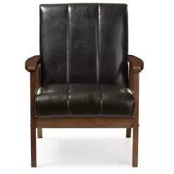 Online Kirklands Home Faux Leather Kegan Accent Chair Black