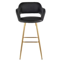 Best Kirklands Home Faux Leather Marge Bar Stools, Set of 2 Black