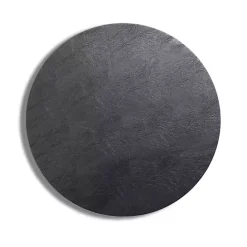 Clearance Kirklands Home Faux Leather Round Placemat Black