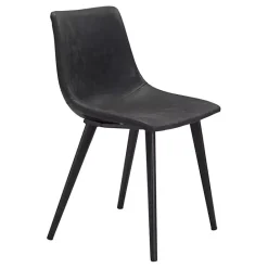 Clearance Kirklands Home Faux Leather Scoop Dining Chairs, Set of 2 Black