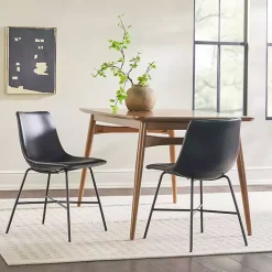 Best Kirklands Home Faux Leather Scoop Dining Chairs, Set of 2 Black