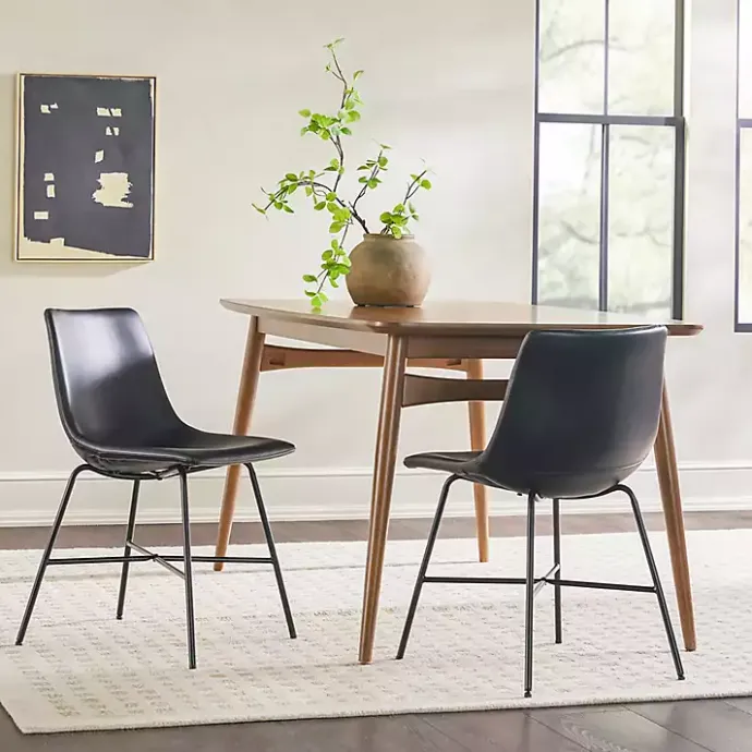Best Kirklands Home Faux Leather Scoop Dining Chairs, Set of 2 Black