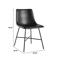 Best Kirklands Home Faux Leather Scoop Dining Chairs, Set of 2 Black