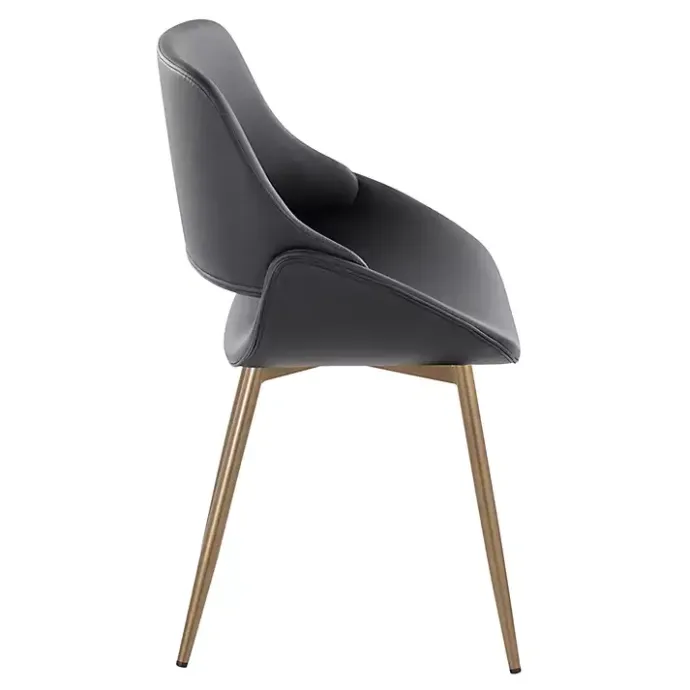 Sale Kirklands Home Faux Leather Scooped Accent Chairs, Set of 2 Black