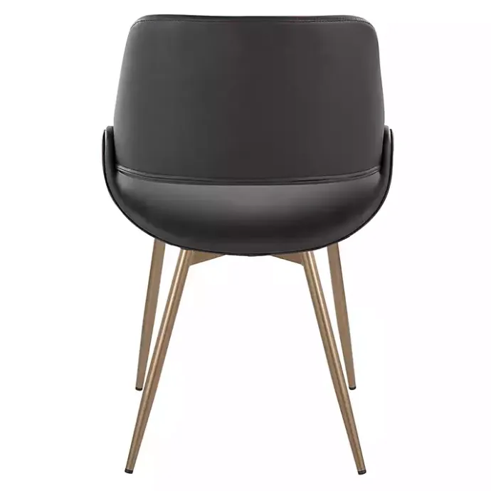 Sale Kirklands Home Faux Leather Scooped Accent Chairs, Set of 2 Black
