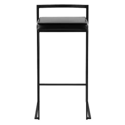 New Kirklands Home Faux Leather Stackable Bar Stools, Set of 2 Black