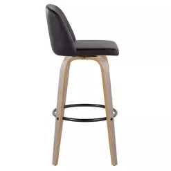 Outlet Kirklands Home Faux Leather Torino Bar Stools, Set of 2 Black