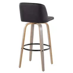 Outlet Kirklands Home Faux Leather Torino Bar Stools, Set of 2 Black