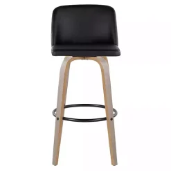 Outlet Kirklands Home Faux Leather Torino Bar Stools, Set of 2 Black