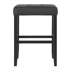 Online Kirklands Home Faux Leather Tufted Madison Bar Stool Black