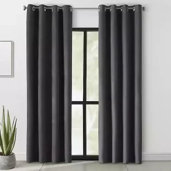 Clearance Kirklands Home Faux Suede out Curtain Panel, 108 in. Black
