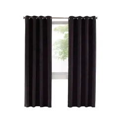 Sale Kirklands Home Faux Suede out Curtain Panel, 84 in. Black