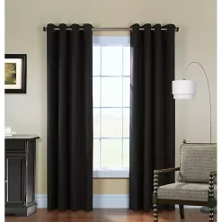 Sale Kirklands Home Faux Suede out Curtain Panel, 84 in. Black
