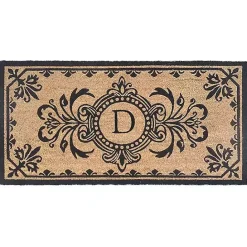 Kirklands Home Black Fleur De Lis Monogram D Doormat