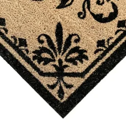 Kirklands Home Black Fleur De Lis Monogram D Doormat