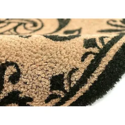 Kirklands Home Black Fleur De Lis Monogram D Doormat