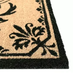 New Kirklands Home Black Fleur De Lis Monogram G Doormat