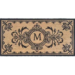 Online Kirklands Home Black Fleur De Lis Monogram M Doormat