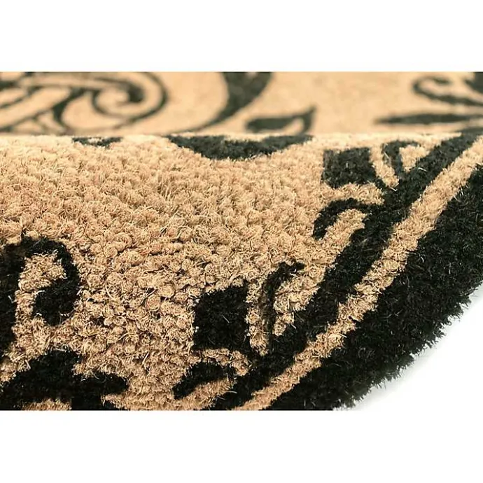 Online Kirklands Home Black Fleur De Lis Monogram M Doormat
