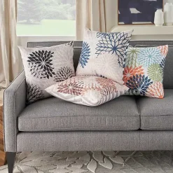 Discount Kirklands Home Floral Chevron Outdoor Throw Pillow Black