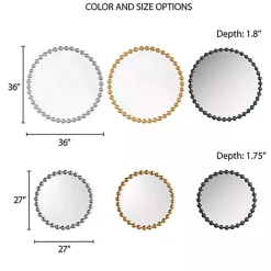 Best Kirklands Home Black Foiled Beaded Wall Mirror, 36 in.