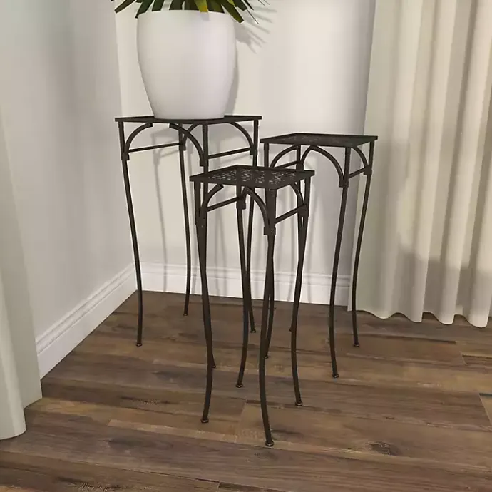 Clearance Kirklands Home Garden 3-pc. Plant Stand Set Black