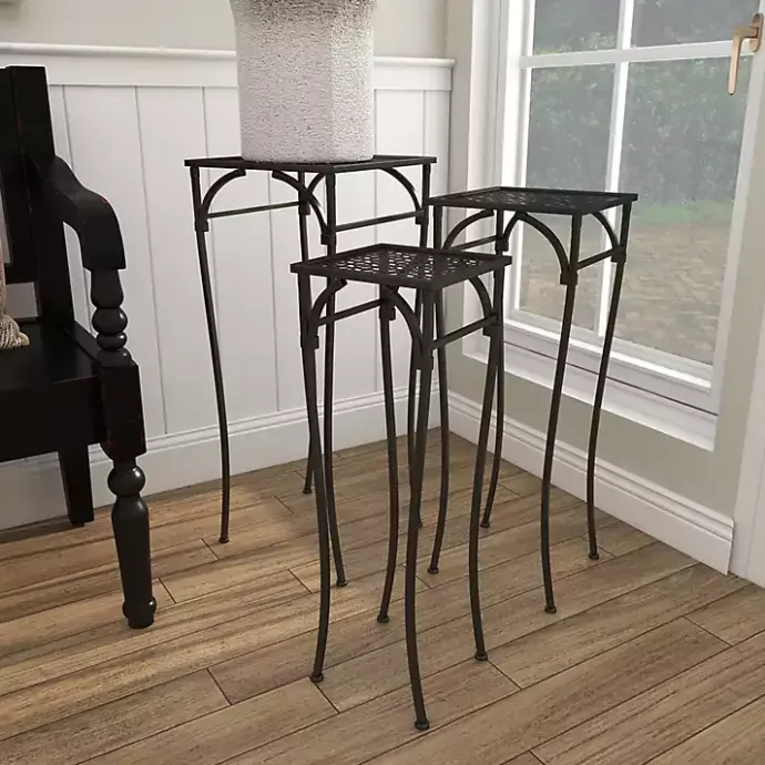 Clearance Kirklands Home Garden 3-pc. Plant Stand Set Black