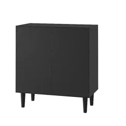 Hot Kirklands Home Geometric Gold Handle Cabinet Black