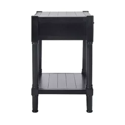 Kirklands Home Geometrical Industrial Pull Accent Table Black