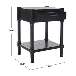 Kirklands Home Geometrical Industrial Pull Accent Table Black