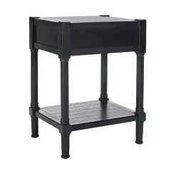 Kirklands Home Geometrical Industrial Pull Accent Table Black