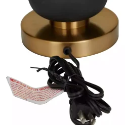 New Kirklands Home Black Gold Metal Spindle Table Lamp Cream