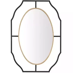 Kirklands Home Black Gold Scalloped Oval Frame Wall Mirror