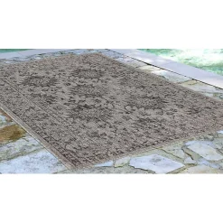 Clearance Kirklands Home Harris Botanical Outdoor Rug, 7x9 Black
